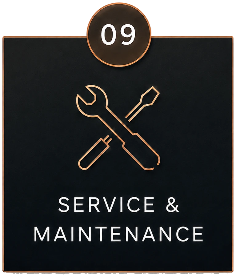 Step 9: Service and maintenance
